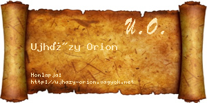 Ujházy Orion névjegykártya